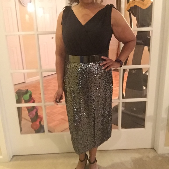 Lane Bryant Dress with Sequin Skirt Sz 16 - Picture 4 of 16